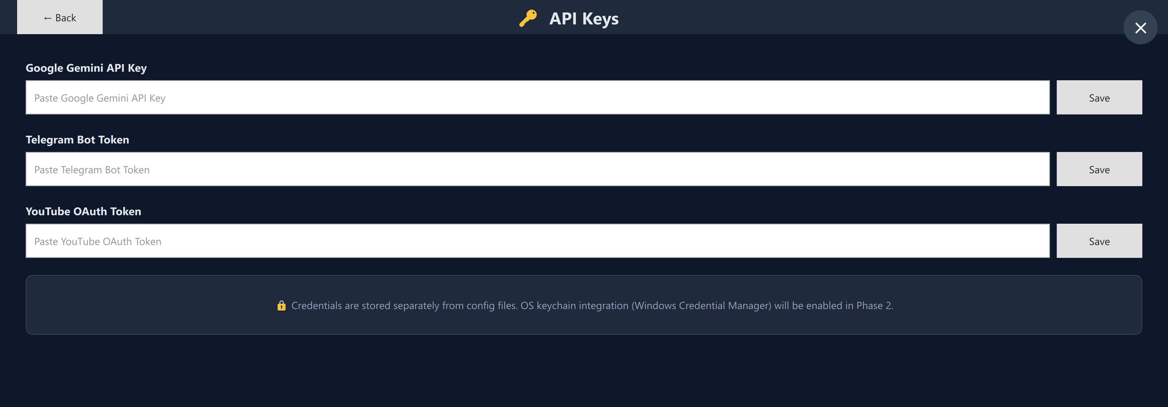 API Keys